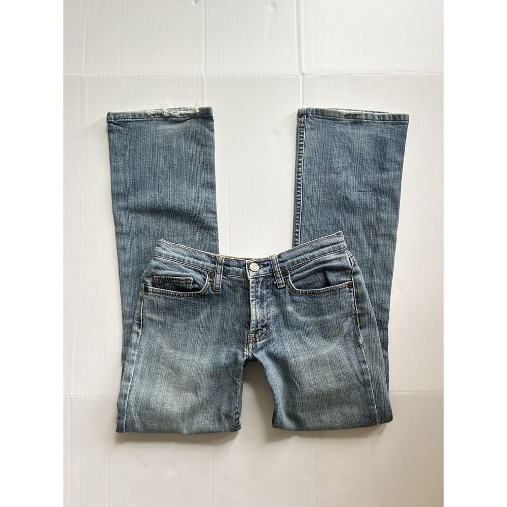 2000s Express Ultra Low Rise Distressed Bootcut Jeans Y2K Grunge Indie Preppy